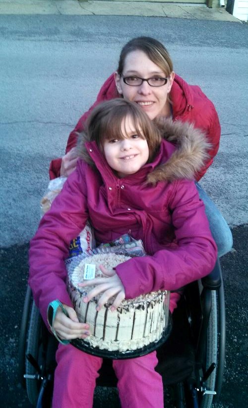 Virginia With Her Mom With Her Mom's Birthday Cake